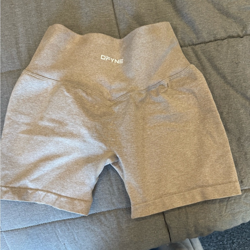 Gray Bike Shorts with High Waistband and Streamlined Design